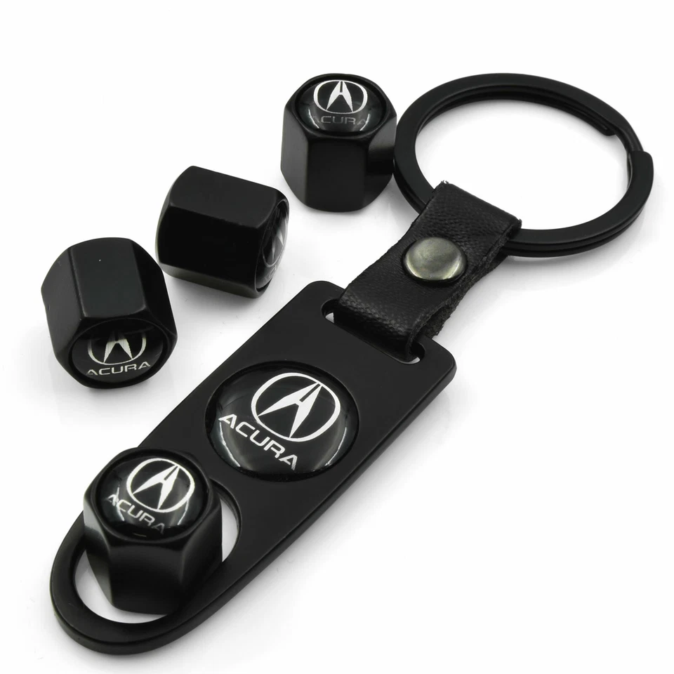 TAPAS DE VÁSTAGO DE VÁLVULA + LLAVERO RUEDA NEUMÁTICO NEGRO - VENDEDOR DE EE. UU. Foto 2 de 4