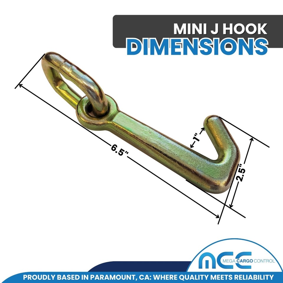 2 Pack Heavy Duty G70 2 X 10' Mini J Hook Towing Strap For Trailer Wrecker - Foto 2