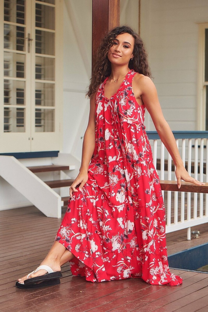 ⚜️Jaase Australia Floral Dresses マキシ Jaase Endless Summer Magnolia Print Floral Maxi Dress | eBay