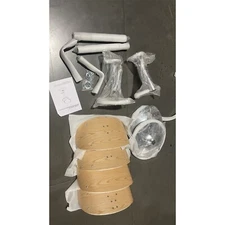 Pre-Owned Bar Stools Set of 2 Bentwood Chair Adjustable Swivel Faux Leather Ash