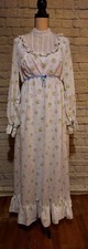 Vintage 70s Style Prairie Dress Cottagecore Maxi Boho Size M/L