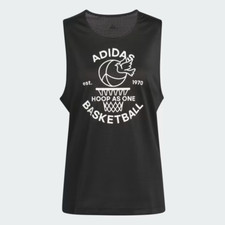 adidas Tank Top Womens XS Black HZ9920 Hoop As One Basketball Select Jersey Mesh
