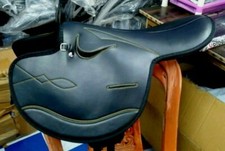 Race Exercise Saddle New Best Quality Synthetic Black Light Weight Size 15" -18"