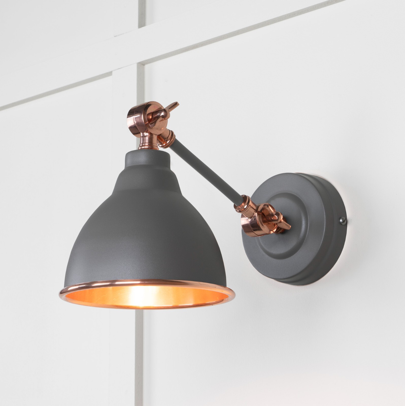 From The Anvil 49714SBL Smooth Copper Brindley Wall Light in Bluff