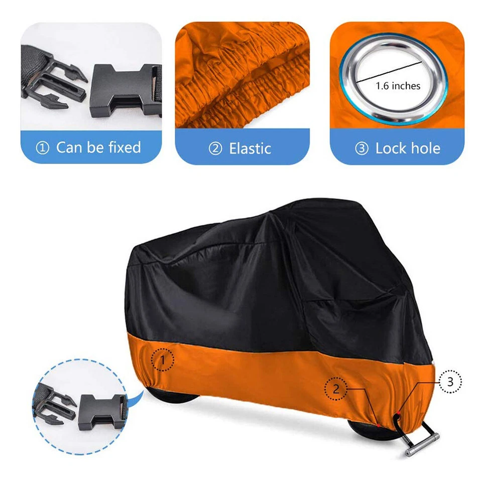 Cubierta impermeable XXXL para motocicleta Harley Davidson Street Glide FLX Touring Foto 4 de 4