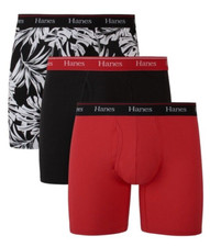 Hanes Mens 3 Pack Modern Fit Boxer Briefs, Multi, Medium 32-34''