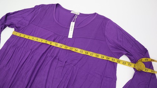 LARACE Para Mujer A-Tunics Manga Larga Prendas para el torso Cuello Redondo Camisa Púrpura 3X - Imagen 3 de 10