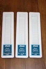 White Floor Register 2-in x 14-in Accord Ventilation ABFRWH214 Lot of 3