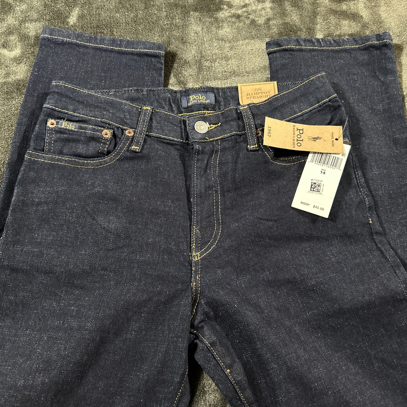 Polo Ralph Lauren Big Boys Hampton Straight Stretch Jeans Size 14  