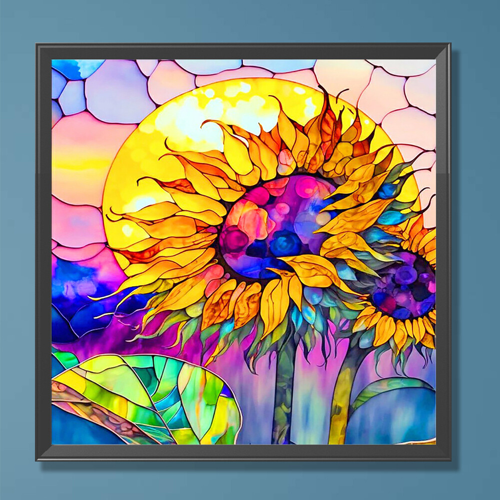 5D DIY Full Round Drill Diamond Painting Stained Glass Abstract Kit