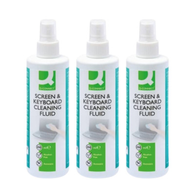 3x Bildschirmreiniger Reiniger Screen Spray 250ml antistatisch Q-Connect KF04502