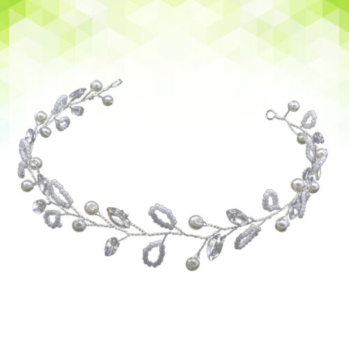 Wedding Bridal Floral Crystal Hair Accessories Pearls Hair Vines - Foto 1 di 11