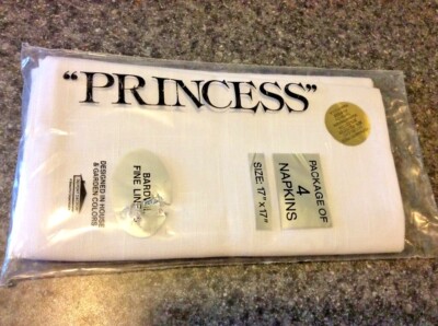 New Princess Dupont Polyester cotton linen white dinner Napkins 17 in square USA
