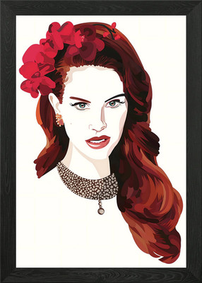 Lana del Rey Portrait mit rotem Fluss gerahmtes Wandbild Poster Leinwanddruck Bild