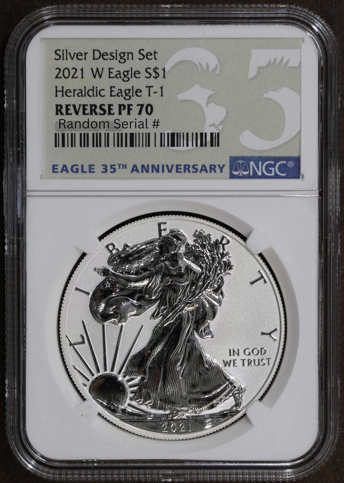 2021-W (PR70) Reverse Proof American Silver Eagle $1 ASE NGC - Type 1 ...