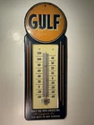 VTG Gulf No-Nox gasoline Gulfpride Oil Thermometer Gas Pump Metal Wall Sign 15"