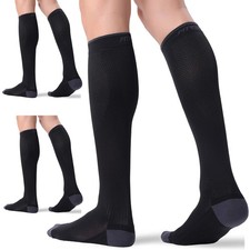 3 Pairs Compression Socks for and Men 20-30mmHg- Circulation and Muscle Socks...