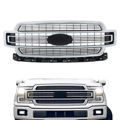 For 2018 2019 2020 Ford F-150 F150 Front Grille Grill Chrome Plastic JL3Z8200RA