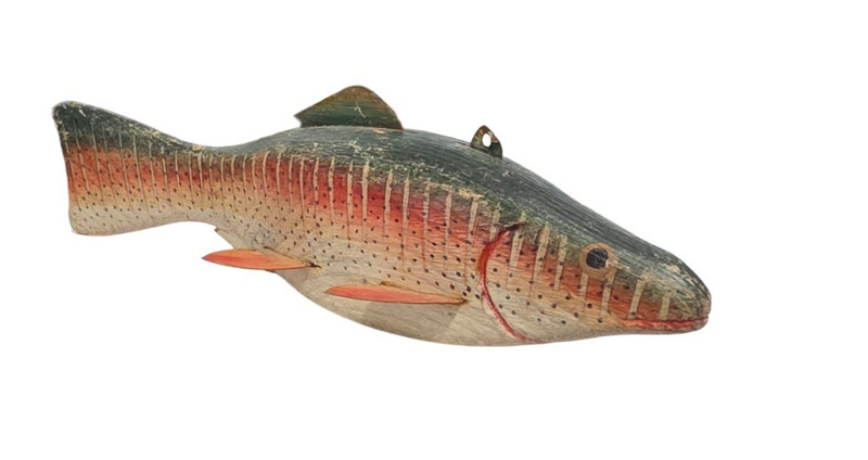 ICE FISHING DECOY TROUT MID 20th CENTURY FOLK ART