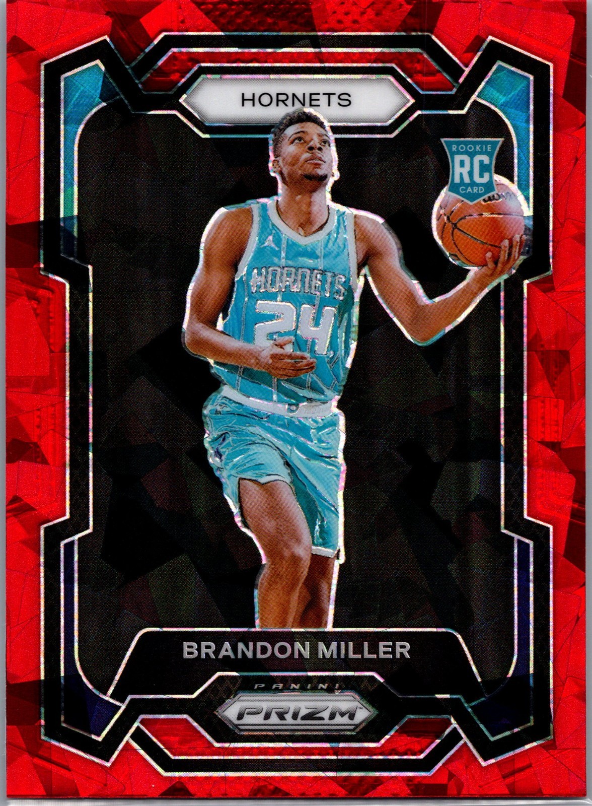 2023-24 Panini Prizm - Red Ice Prizm #152 Brandon Miller (RC)