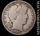 1908 Barber Half Dollar - Scarce  Better Date  No Reserve  #L5161
