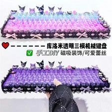 Anime Kuromi My Melody RGB Lace 100 keys Tri-mode Wireless Mechanical Keyboard