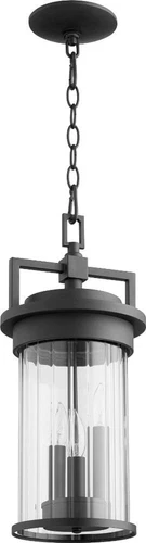 Dimas 3-Light Outdoor Pendant in Black - Damp Rated & Chain Mount Compatible - Picture 4 of 5