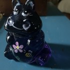 Smiling Fenton Rosemilk Violet Hand Painted House Hippo.  Signed J Powell — photo 2