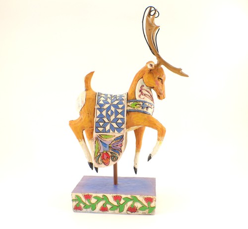 Jim Shore Heartwood Creek DASH AWAY renna rosso blu verde set 3 figurine 2004 - Foto 8 di 20