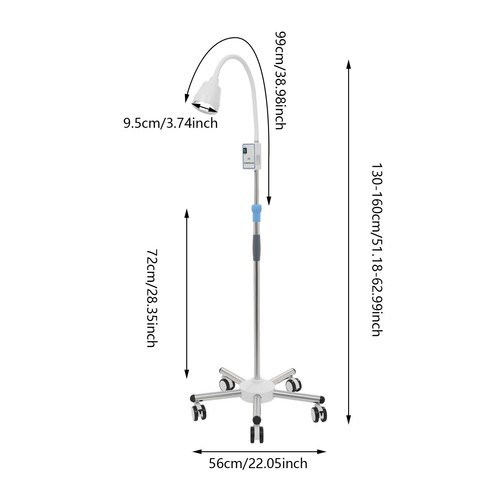 7*3W Adjustable Height LED Examination Light Floor Standing Examination Lamp 360