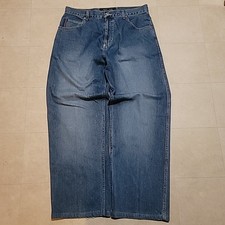 Vintage Y2K Skater Baggy Fit Authentic Phat Farm Wide Leg Embroidered Jean 34x33