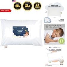 Toddler Pillow 13x18 with Pillowcase Organic Cotton Soft Breathable Washable