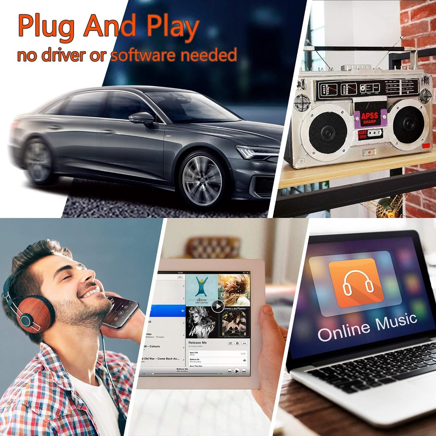 Arsvita Car Audio Bluetooth Wireless Cassette Receiver, Tape Player Bluetooth 5.