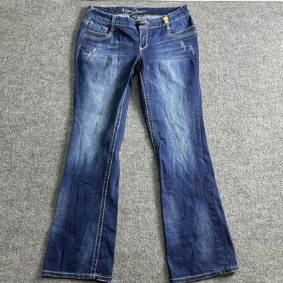 Ariya Jeans Denim Womens Size 11/12 Blue Bootcut Contrast Stitch Stretch Good