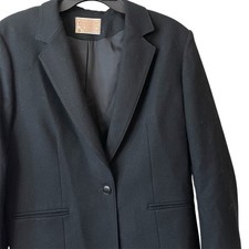 Vintage Pendleton Blazer Womens M/L Black 100% Virgin Wool Made in USA