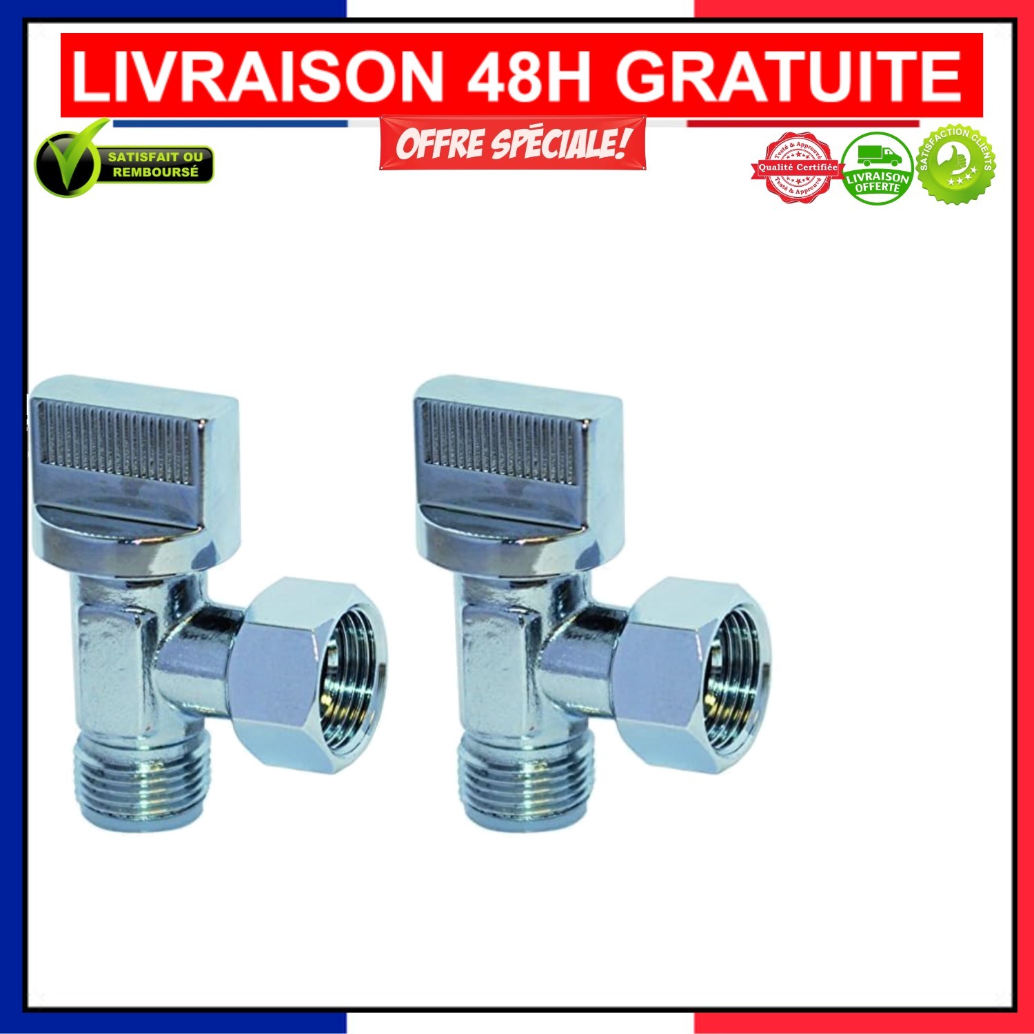 Robinet de chasse Boutté 12x17 en laiton poli au design élégant pour WC