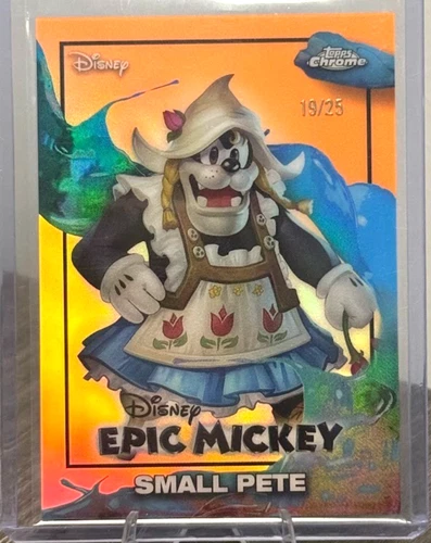 2026 Topps Disney Neon #EM-13 Small Pete Epic Mickey Orange Refractor #/25 RARE
