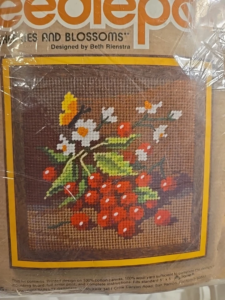Kit de punta de aguja de colección Jiffy cerezas y flores Beth Rienstra JCPenney nuevo Foto 2 de 4