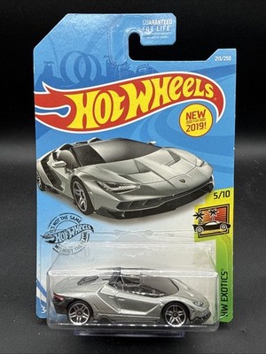 2019 Hot Wheels EXOTICS 16 LAMBORGHINI CENTENARIO ROADSTER grey gray 5/10 very n