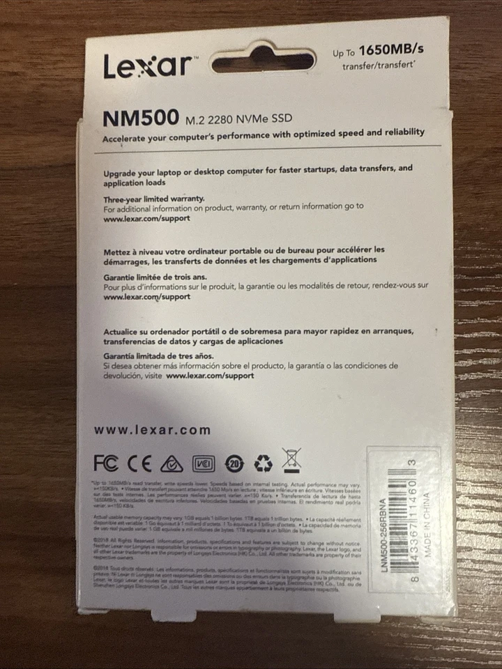 Lexar NM500 256GB M.2 2280 NVMe SSD - Image 2 of 2