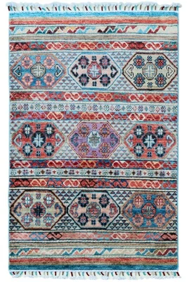  Teppich Orient Ziegler Khorjin 75x122 cm 100% Wolle Handgeknüpft lila beige  - Bild 1 von 4