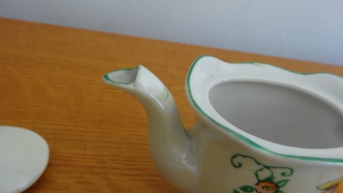 antique childs teapot set made in japan porcelain butterflies flowers plates - Picture 7 of 10