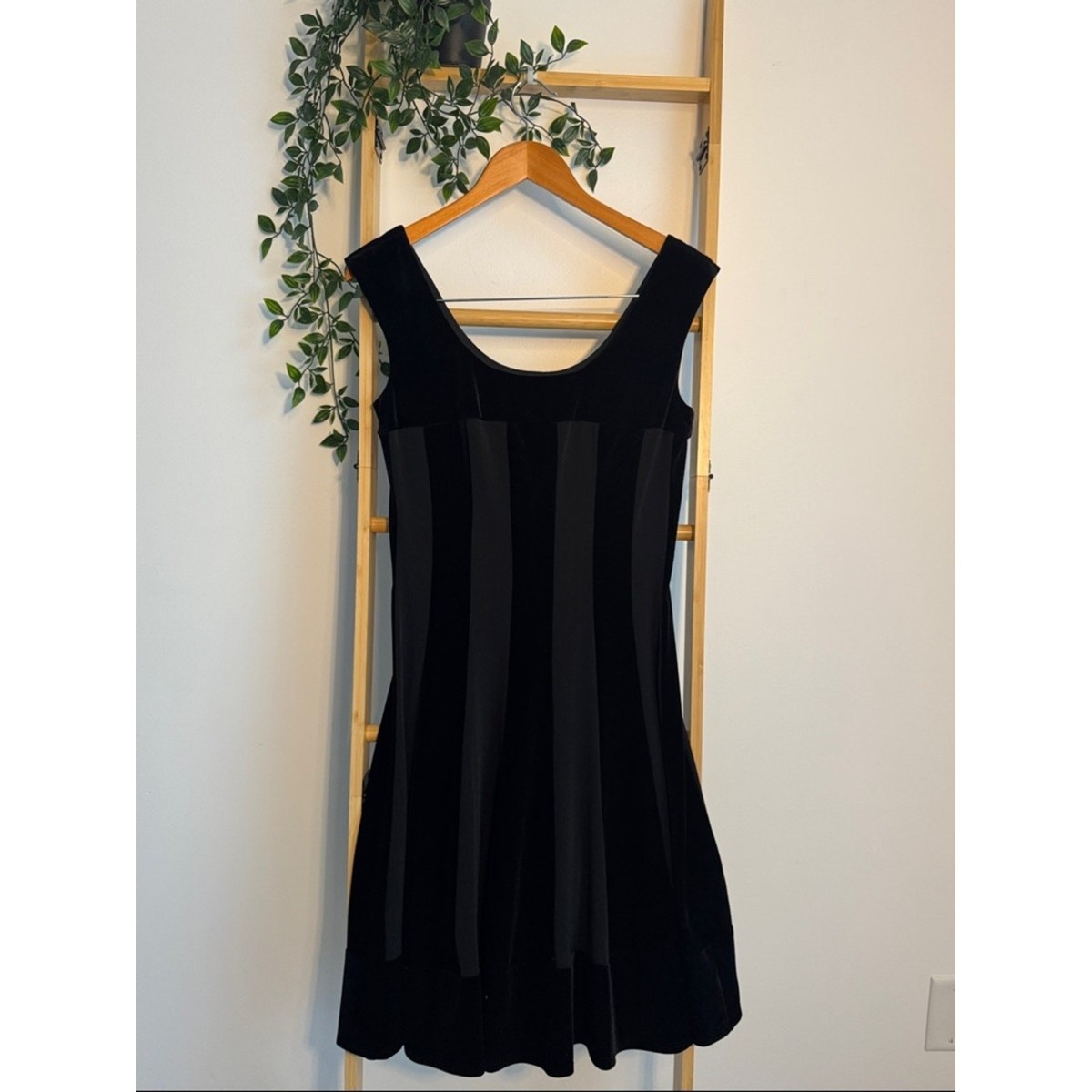 Connected Apparel Cocktail Black Fit and Flare LBD Dress Chic Panel Stripes (8) Connected Apparel Cocktail Black Fit and Flare LBD Dress Chic Panel Stripes (8)