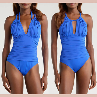 EUC $120 La Blanca [ 20W ] Goddess Convertible High Neck One-Piece Swimsuit 7048