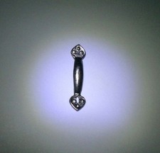 Grey / Black Metal Door Handle, Dolls House Fixtures & Fittings, Miniature.