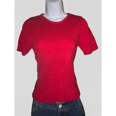 Sostanza Ribbed Knit Red Top - Size Small