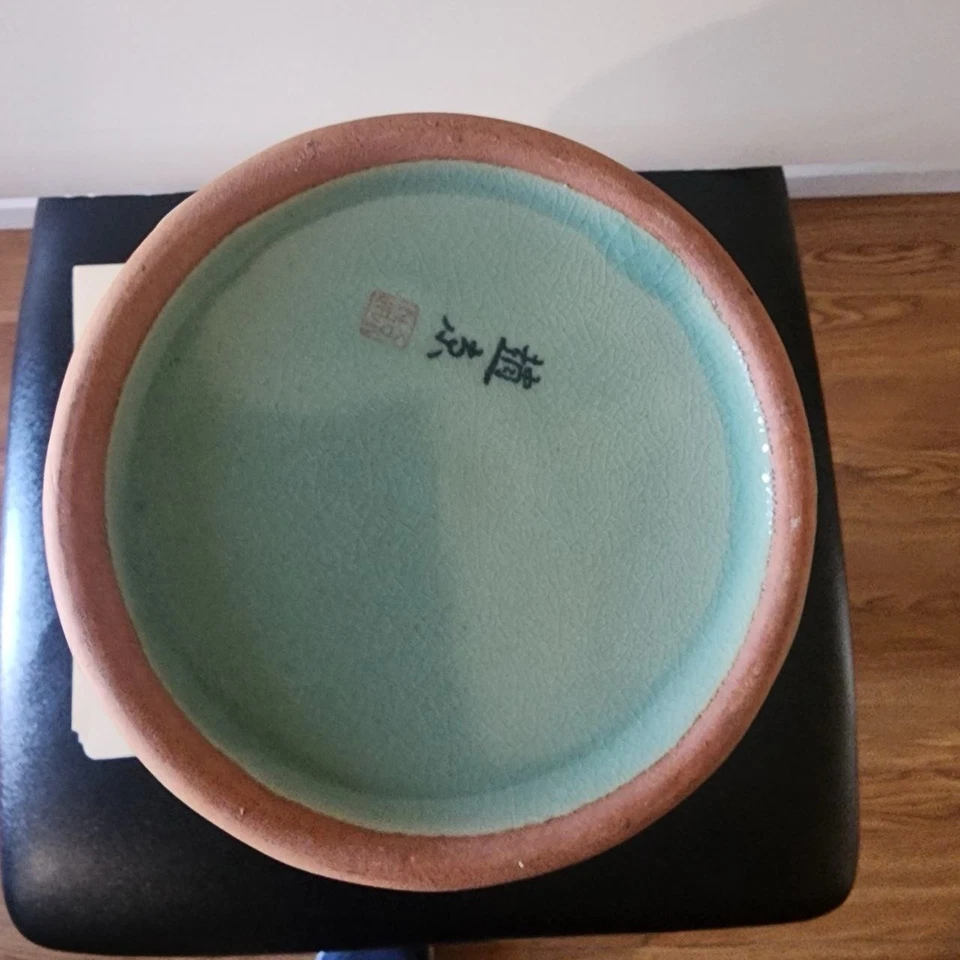 Jarrón de cerámica de porcelana verde coreana Foto 4 de 4