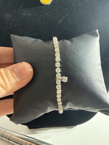 Nine West 9W Silver Tone Clear Rhinestone Tennis Bracelet Missing 1 Stone