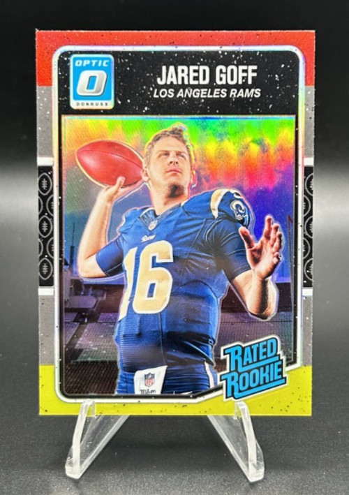 2016 Donruss Optic Jared Goff Red & Yellow RC #172 Detroit Lions
