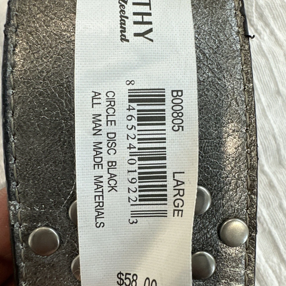 Cinturón Kathy Van Zeeland Marrón Imitación Cuero Tachonado Concho Boho Cuentas Occidentales Foto 4 de 4